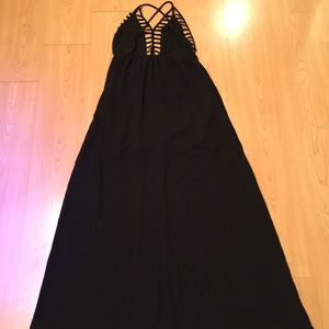 Black sheer straps dress